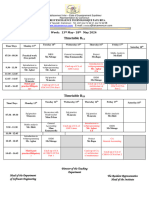 Timetable May 13th To May 18th 2024