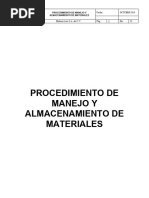 Procedimiento de Manejo y Almacenamiento de Materiales