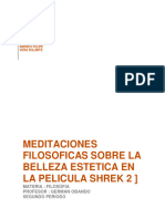 Meditaciones Filosoficas Sobre La Belleza Estetica en Shrek 2