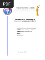 Casos Resueltos Por Tribunales Internacionales de Derecho Público