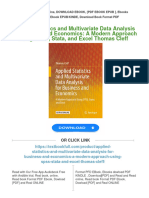 Applied Statistics and Multivariate Data Analysis For Business and Economics: A Modern Approach Using SPSS, Stata, and Excel Thomas Cleff