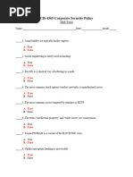 CIS 4365 Corporate Security Policy Mid-Term - Answer - Key