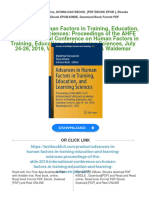 Advances in Human Factors in Training, Education, and Learning Sciences: Proceedings of the AHFE 2019 International Conference on Human Factors in Training, Education, and Learning Sciences, July 24-28, 2019, Washington D.C., USA Waldemar Karwowski download pdf