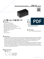 MW Mean Well IRM-20-3.3 IRM-20-5 IRM-20-12 IRM-20-15 IRM-20-24 Specification