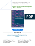 Economic Evaluation of Sustainable Development Vinod Thomas Download PDF