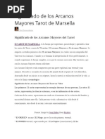 Significado de Los Arcanos Mayores Tarot de Marsella