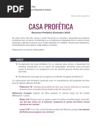 CASA PROFÉTICA - Resumen Diciembre 2023