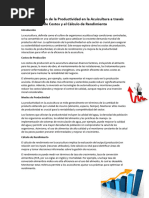 La Optimización de La Productividad en La Acuicultura A Través de La Gestión de Costos y El Cálculo de Rendimiento