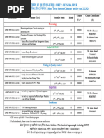 Short Term Course Calendar