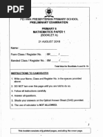 P6 Maths SA2 2018 Pei Hwa Exam Papers