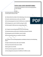 Accounting Equation Homeworks