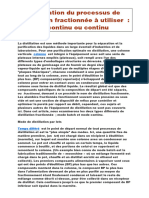 Détermination Du Processus de Distillation Fractionnée À Utiliser