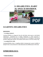 Learning Disabilities, Habit Disorder, Speech Disorder