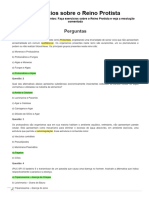 Exercícios Sobre o Reino Protista