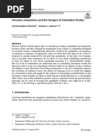 Braddon-Mitchell and Latham (2022) - Ancestor Simulations and The Dangers of Simulation Probes. Erkenntnis.