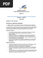 ACTIVIDAD 1 MÓDULO 2 Estructura Organizacional de La Empresa y Ventas Internas ..