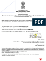 MODULARTEK Certificate of Incorporation