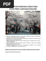 Easy Descriptive Writing Structure For IGCSE First Language English