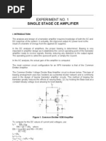 Ecet321l - E1 - Single Stage Ce Amplifier