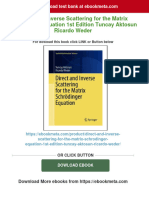 PDF Direct and Inverse Scattering For The Matrix Schrödinger Equation 1st Edition Tuncay Aktosun Ricardo Weder Download