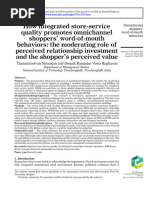 How Integrated Store-Service Quality Promotes Omnichannel Shoppers' Word-Of-Mouth Behaviors - The Moderating Role of Perceived Relationship Investment and The Shopper's Perceived Value