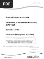 Tutorial Letter 101/3/2024: Introduction To Management Accounting