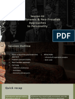 Session 06 - Psychodyanmic & Neo Freudian Approach