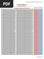 Samsung Washing Machine Spare Parts Price List