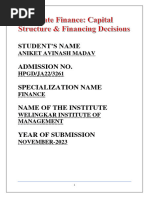 Corporate Finance Capital Structure & Financing Decisions