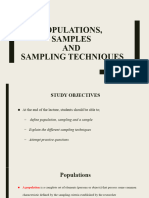 Week 2 Populations, Samples and Sampling Techniques