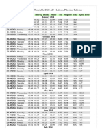 Yearly Prayer Timetable 2024