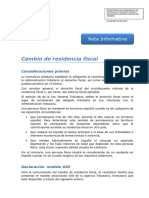 Comunicación Cambio de Domicilio Fiscal Agencia Tributaria