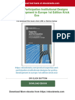 Expertise and Participation Institutional Designs For Policy Development in Europe 1st Edition Krick Eva Download PDF