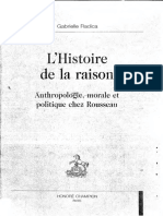 Gabrielle Radica L'Histoire de La Raison Antropologie, Morale e Politique Chez Rousseau