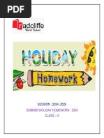 Holiday Homework Grade 5