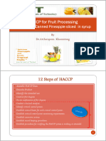 Haccp For Fruit Processing