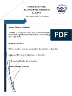 Dirección de Operaciones en Hospitales