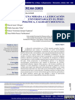 Mirada A La Educacion Universitaria en Peru