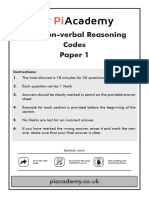 11 Plus Non Verbal Reasoning Paper 1 Codes Say