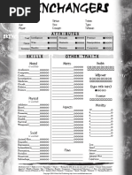 NWoD Skinchangers 4-Page Editable