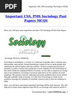 Important CSS, PMS Sociology Past Papers MCQS