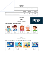 Đề KT Unit 2 - Tiếng Anh 3 Smart Start - TEST