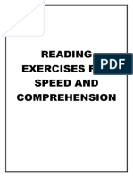 Reading Exercises For Speed and Comprehension