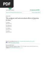 The Analgesic and Anticonvulsant Effects of Piperine in Mice