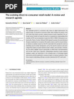 Bai 4. Int J Consumer Studies - 2023 - McKee - The Evolving Direct To Consumer Retail Model A Review and Research Agenda