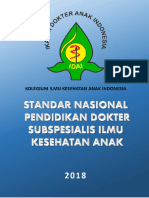 Standar Nasional Pendidikan Subspesialis IKA