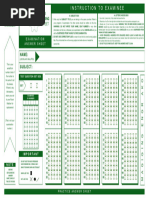 PRC Practice ANSWER SHEET