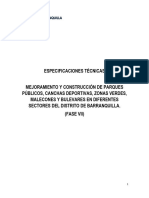 Especificaciones Técnicas Parques