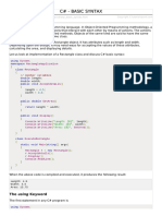 Csharp Basic Syntax