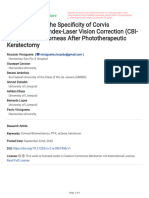 Corvis 生物力学指数 激光视力矫正 (CBI LVC) 在光疗性角膜切除术后稳定性角膜特异性的评估Assessment of the Specificity of Corvis Biomechani